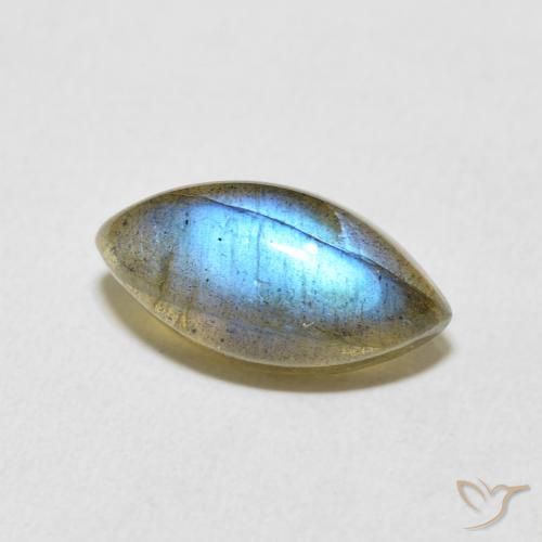 5.11 ct Multicolor Labradorite Stone, Natural Labradorite in Marquise Cabochon Shape for Sale