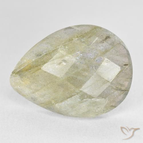 9.61ct Natural Multicolor Labradorite, Pear Shape, Translucent