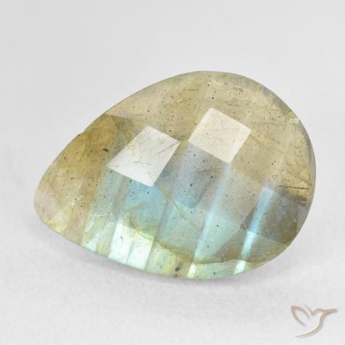 7.21ct Natural Multicolor Labradorite, Pear Shape, Translucent