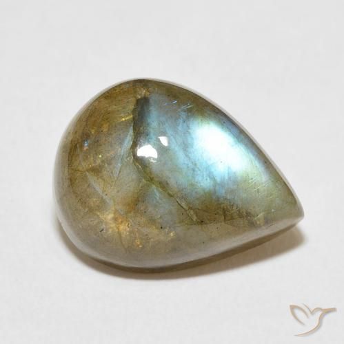 9.66ct Natural Multicolor Labradorite, Pear Shape, Translucent