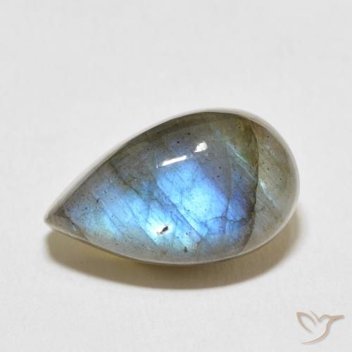 11.18ct Natural Multicolor Labradorite, Pear Shape, Translucent