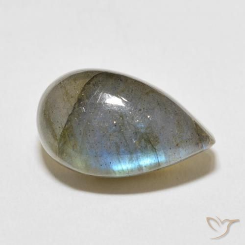 11.18 ct Multicolor Labradorite Stone, Natural Labradorite in Pear Cabochon Shape for Sale