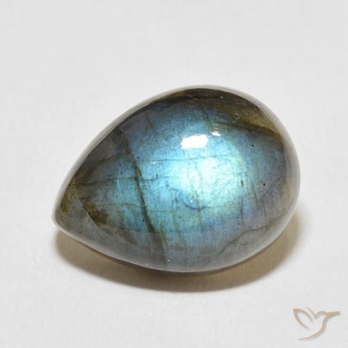 9.66ct Natural Multicolor Labradorite, Pear Shape, Translucent