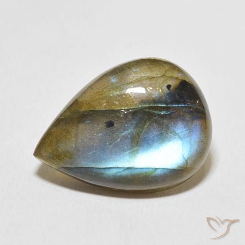 12.79ct Natural Multicolor Labradorite, Pear Shape, Translucent