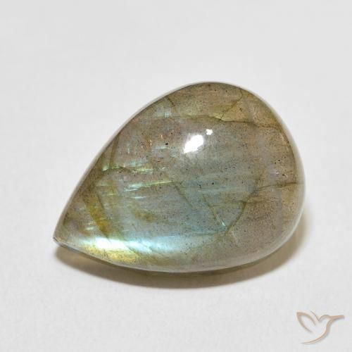 15.65ct Natural Multicolor Labradorite, Pear Shape, Translucent