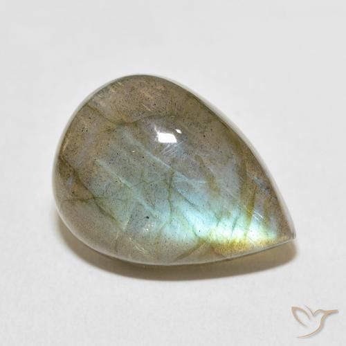 15.65 ct Multicolor Labradorite Stone, Natural Labradorite in Pear Cabochon Shape for Sale