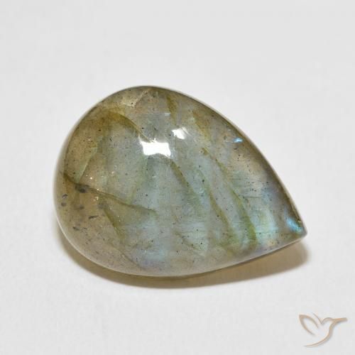 14.28 ct Multicolor Labradorite Stone, Natural Labradorite in Pear Cabochon Shape for Sale