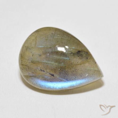 15.04 ct Multicolor Labradorite Stone, Natural Labradorite in Pear Cabochon Shape for Sale