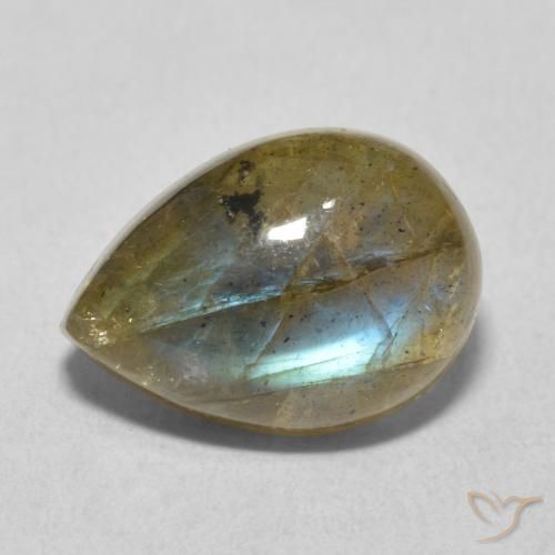 6.39ct Natural Multicolor Labradorite, Pear Shape, Translucent