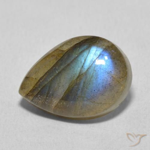 5.77ct Natural Multicolor Labradorite, Pear Shape, Translucent