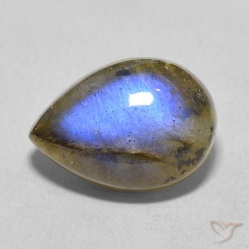 5.98ct Natural Multicolor Labradorite, Pear Shape, Translucent