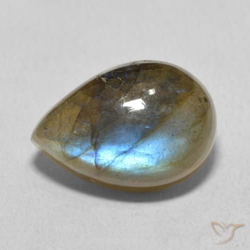 6.53ct Natural Multicolor Labradorite, Pear Shape, Translucent