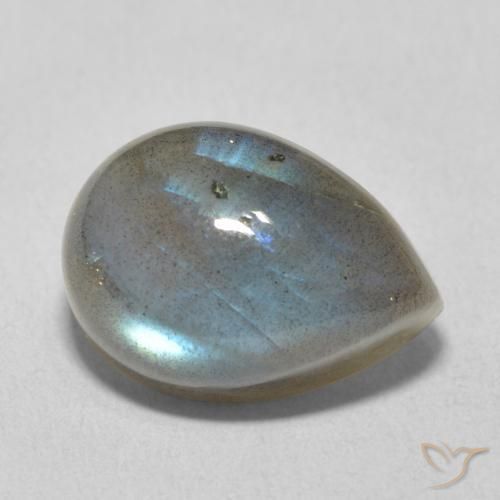 7.36 ct Multicolor Labradorite Stone, Natural Labradorite in Pear Cabochon Shape for Sale