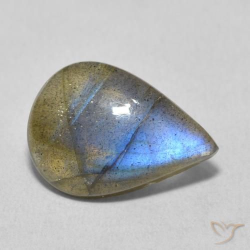 3.98ct Natural Multicolor Labradorite, Pear Shape, Translucent