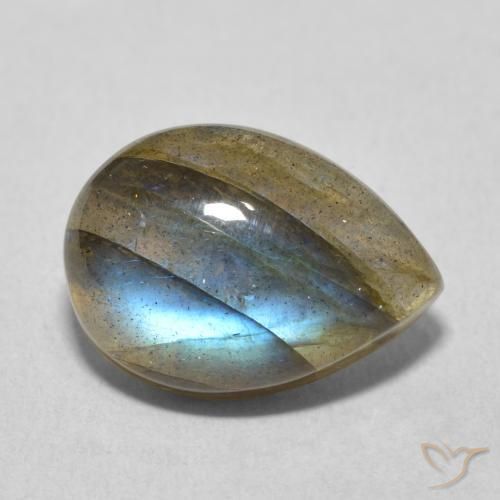 6.00ct Natural Multicolor Labradorite, Pear Shape, Transparent/Translucent