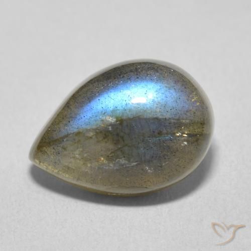 6.16ct Natural Multicolor Labradorite, Pear Shape, Translucent