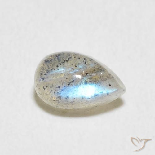 0.55 ct Multicolor Labradorite Stone, Natural Labradorite in Pear Cabochon Shape for Sale