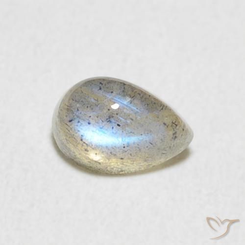 0.56 ct Multicolor Labradorite Stone, Natural Labradorite in Pear Cabochon Shape for Sale