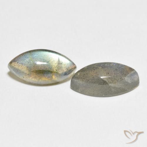7.94 ctw Multicolor Labradorite Stones, Natural Labradorite in Marquise Cabochon Shape for Sale