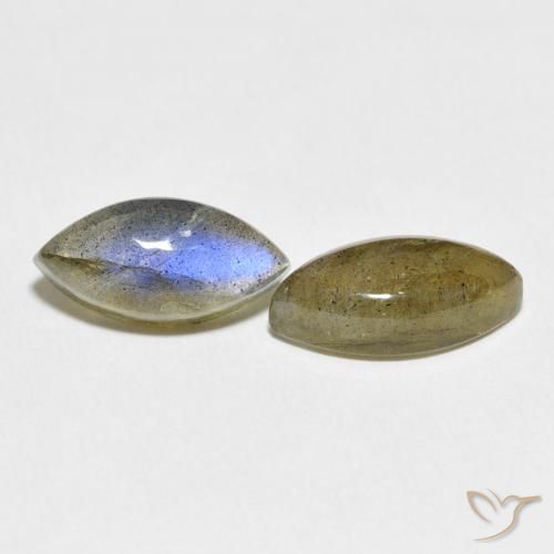 7.33 ctw Multicolor Labradorite Stones, Natural Labradorite in Marquise Cabochon Shape for Sale
