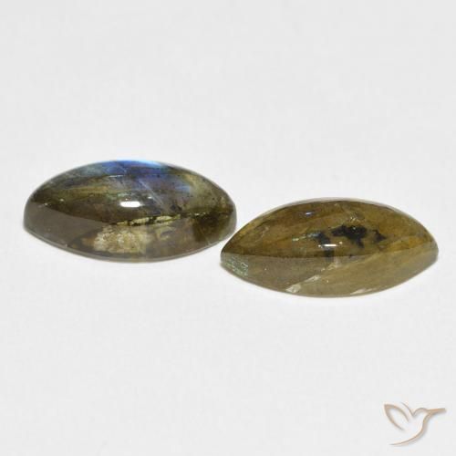 Labradorite Gemstones in 14 x 7 mm (calibrated) Size for Sale, Labradorite Stones in Multicolor Color