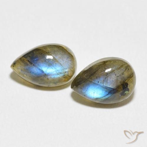 3.20ctw Natural Multicolor Labradorite, Pear Shape, Translucent