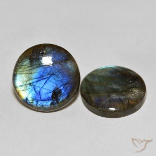 54.37 ctw Multicolor Labradorite Stones, Natural Labradorite in Round Cabochon Shape for Sale