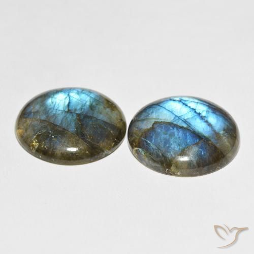 Labradorite Gemstones in 25.4 mm Size for Sale, Labradorite Stones in Multicolor Color