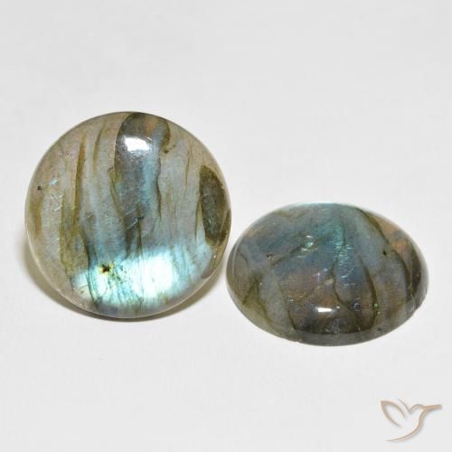 58.47 ctw Multicolor Labradorite Stones, Natural Labradorite in Round Cabochon Shape for Sale