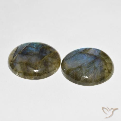 Labradorite Gemstones in 25.1 mm Size for Sale, Labradorite Stones in Multicolor Color