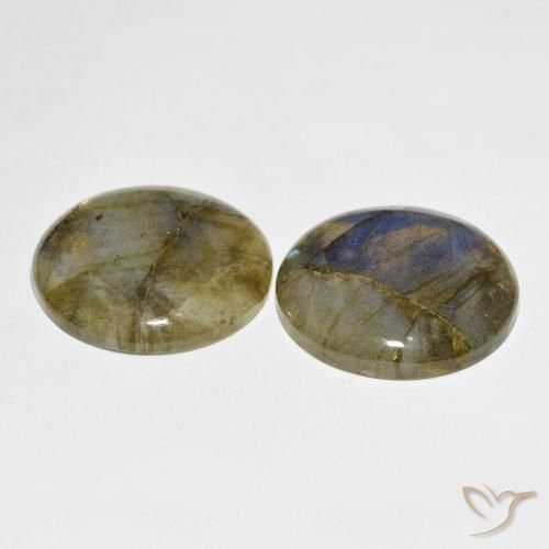 Labradorite Gemstones in 25.2 mm Size for Sale, Labradorite Stones in Multicolor Color