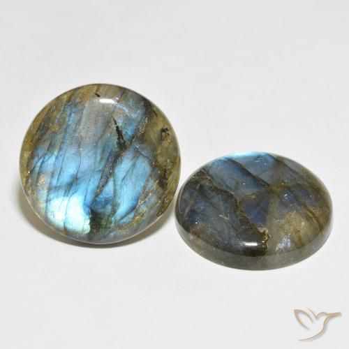 65.31 ctw Multicolor Labradorite Stones, Natural Labradorite in Round Cabochon Shape for Sale