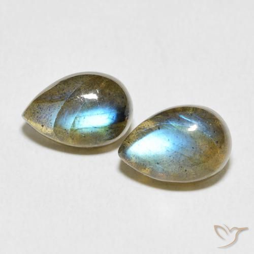 5.22ctw Natural Multicolor Labradorite, Pear Shape, Translucent