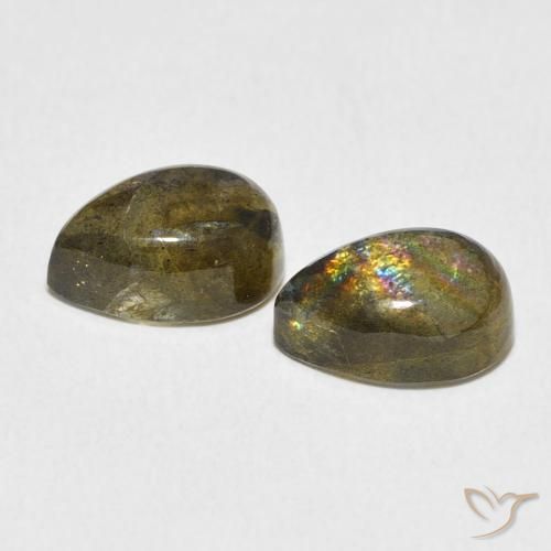 Labradorite Gemstones in 10 x 7 mm (calibrated) Size for Sale, Labradorite Stones in Multicolor Color