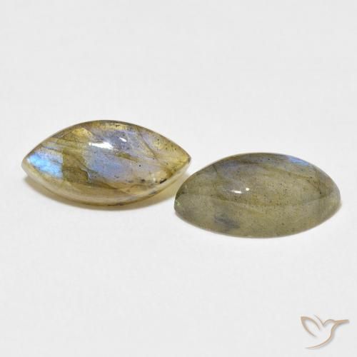 4.70 ctw Multicolor Labradorite Stones, Natural Labradorite in Marquise Cabochon Shape for Sale