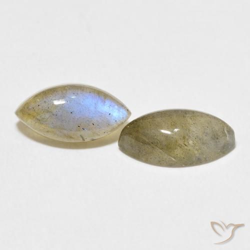 4.72 ctw Multicolor Labradorite Stones, Natural Labradorite in Marquise Cabochon Shape for Sale