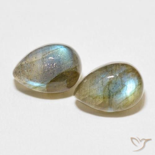 5.46ctw Natural Multicolor Labradorite, Pear Shape, Translucent