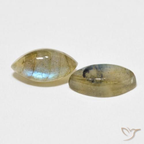 4.79 ctw Multicolor Labradorite Stones, Natural Labradorite in Marquise Cabochon Shape for Sale