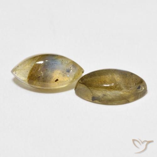 4.38 ctw Multicolor Labradorite Stones, Natural Labradorite in Marquise Cabochon Shape for Sale