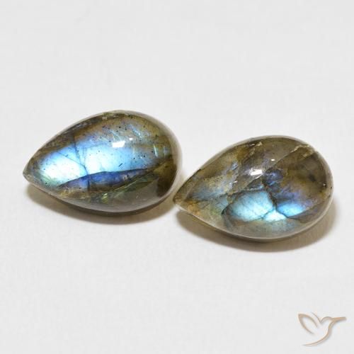 7.50ctw Natural Multicolor Labradorite, Pear Shape, Translucent