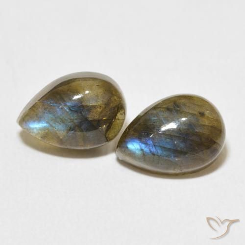 5.03ctw Natural Multicolor Labradorite, Pear Shape, Translucent