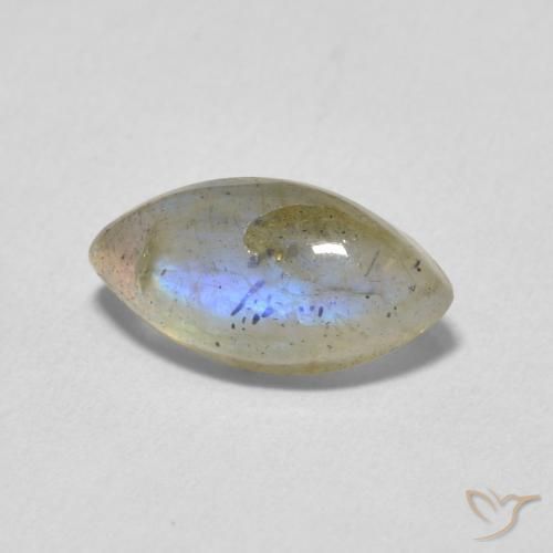 2.52 ct Multicolor Labradorite Stone, Natural Labradorite in Marquise Cabochon Shape for Sale