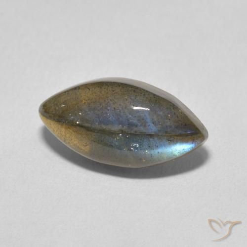 4.98 ct Multicolor Labradorite Stone, Natural Labradorite in Marquise Cabochon Shape for Sale