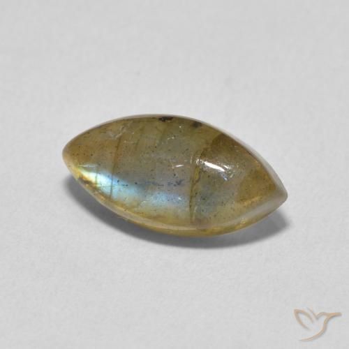 2.39 ct Multicolor Labradorite Stone, Natural Labradorite in Marquise Cabochon Shape for Sale