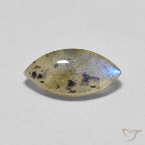 2.31 ct Multicolor Labradorite Stone, Natural Labradorite in Marquise Cabochon Shape for Sale