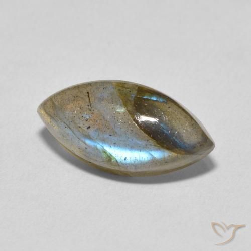 4.93 ct Multicolor Labradorite Stone, Natural Labradorite in Marquise Cabochon Shape for Sale