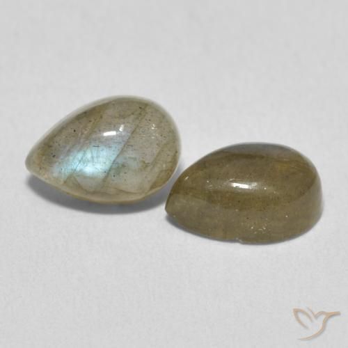3.34 ctw Multicolor Labradorite Stones, Natural Labradorite in Pear Cabochon Shape for Sale