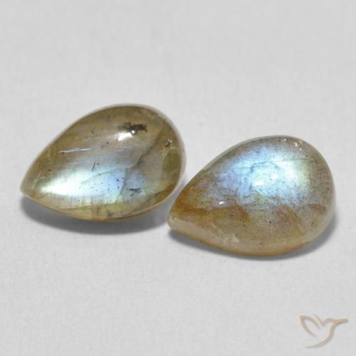3.44ctw Natural Multicolor Labradorite, Pear Shape, Translucent