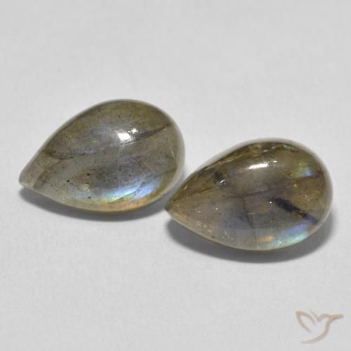 7.66ctw Natural Multicolor Labradorite, Pear Shape, Translucent