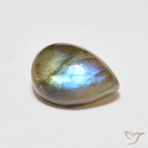 2.74ct Natural Multicolor Labradorite, Pear Shape, Translucent